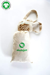 4 Color Organic Reusable  Shopping Bag 4 Pack + Gift! Long handles