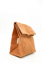 Load image into Gallery viewer, Canvas Lunch Bag waxed and organic( Pink and Grey colors) ships without any plastic

